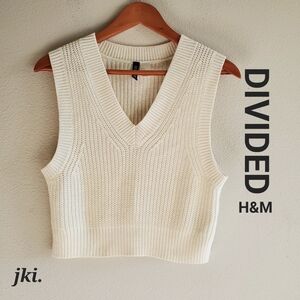 H&M Divided White Knit Sleeveless Top